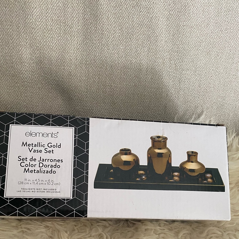 New Elements metallic gold Vases Set